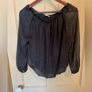 Black and sparkly flowy top